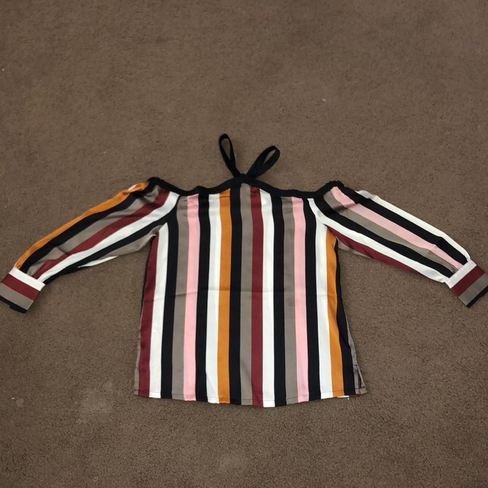 Loft size xxs off the shoulder striped blouse
